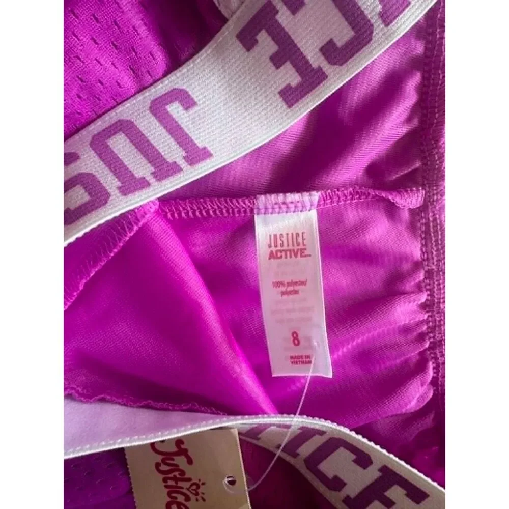 Justice Lilac Active Mesh Shorts NWT - Size 8